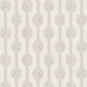 Cosette light: Lt. Warm Gray & Off White Bouquet Ribbon Stripe, Neutral Small Floral