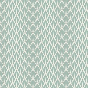 Ines Leaf Grille: Celadon Leaf Scallop, Small Scale Blue Green Botanical