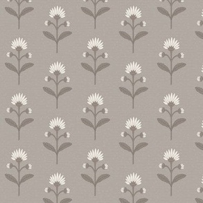 Naomi Floral: Lt. Warm Gray Small Floral, Small Scale Neutral Botanical