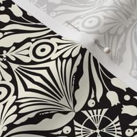 Smaller Scale // Decorative Botanical Abstract Hand-drawn Design in Black & Eggshell White