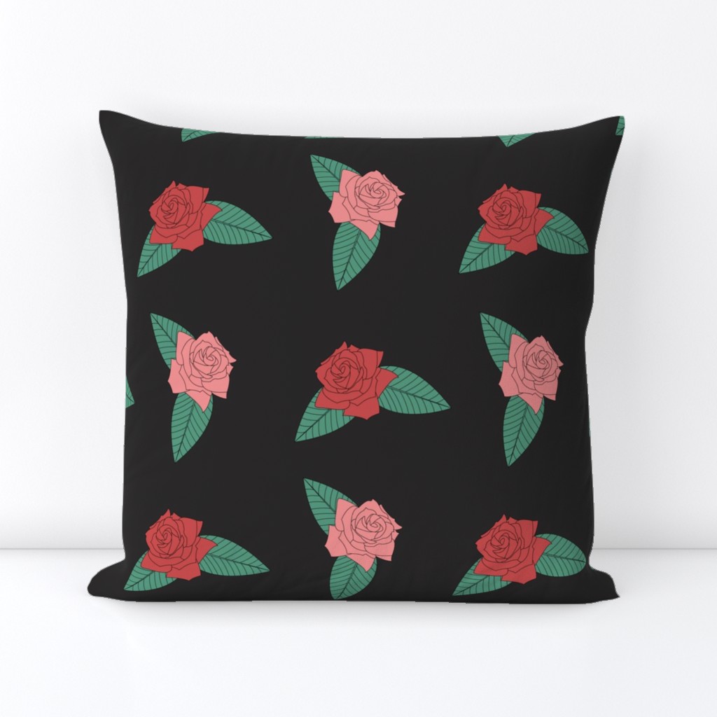 Roses on Soft Black