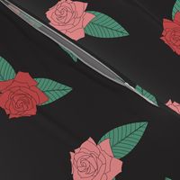 Roses on Soft Black