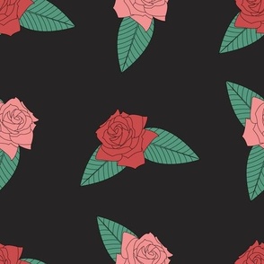 Roses on Soft Black