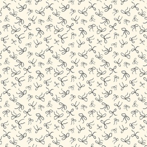 (S) Coquette black bows on cream background