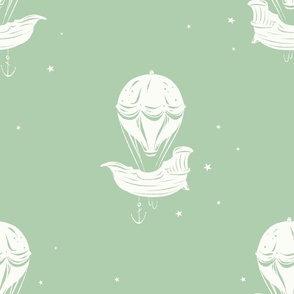 JUMBO // Imagination Society // Sweet Dream Adventure Flying Balloon Pirate Ship // Magical Kid // Star // Mint Green