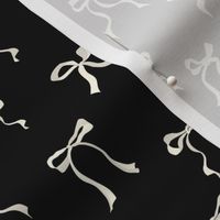 (S) Coquette vintage cream bows on black background