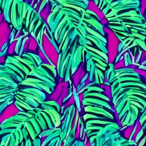 Palm tree leaves abstract