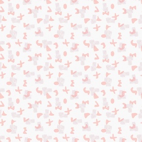 Small - Pastel pink and white textured abstract shapes for wallpaper