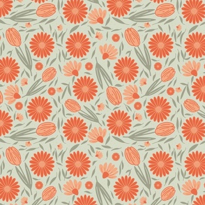 Orange Floral