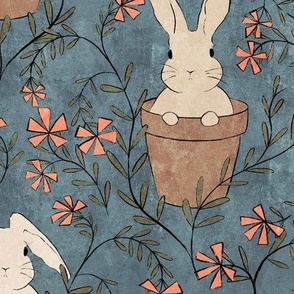 bunnies in pots, medium scale