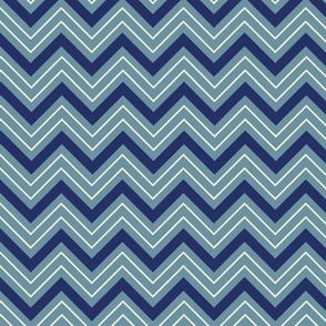 Americana Summer:  Chevron Zigzag (Teal, Navy & Cream)