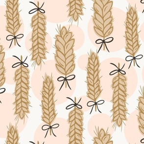 24" Wheat  | Western | West Texas Wildflowers | Pink and Mustard