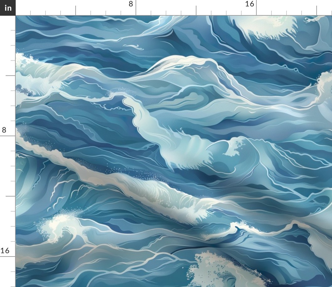 Jumbo Oceanic Rhapsody Fabric Print