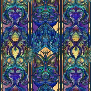 art nouveau wolf abstract