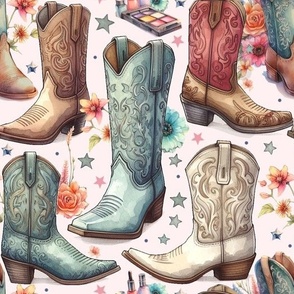 Cowgirls Rule Pink And Denim Blue