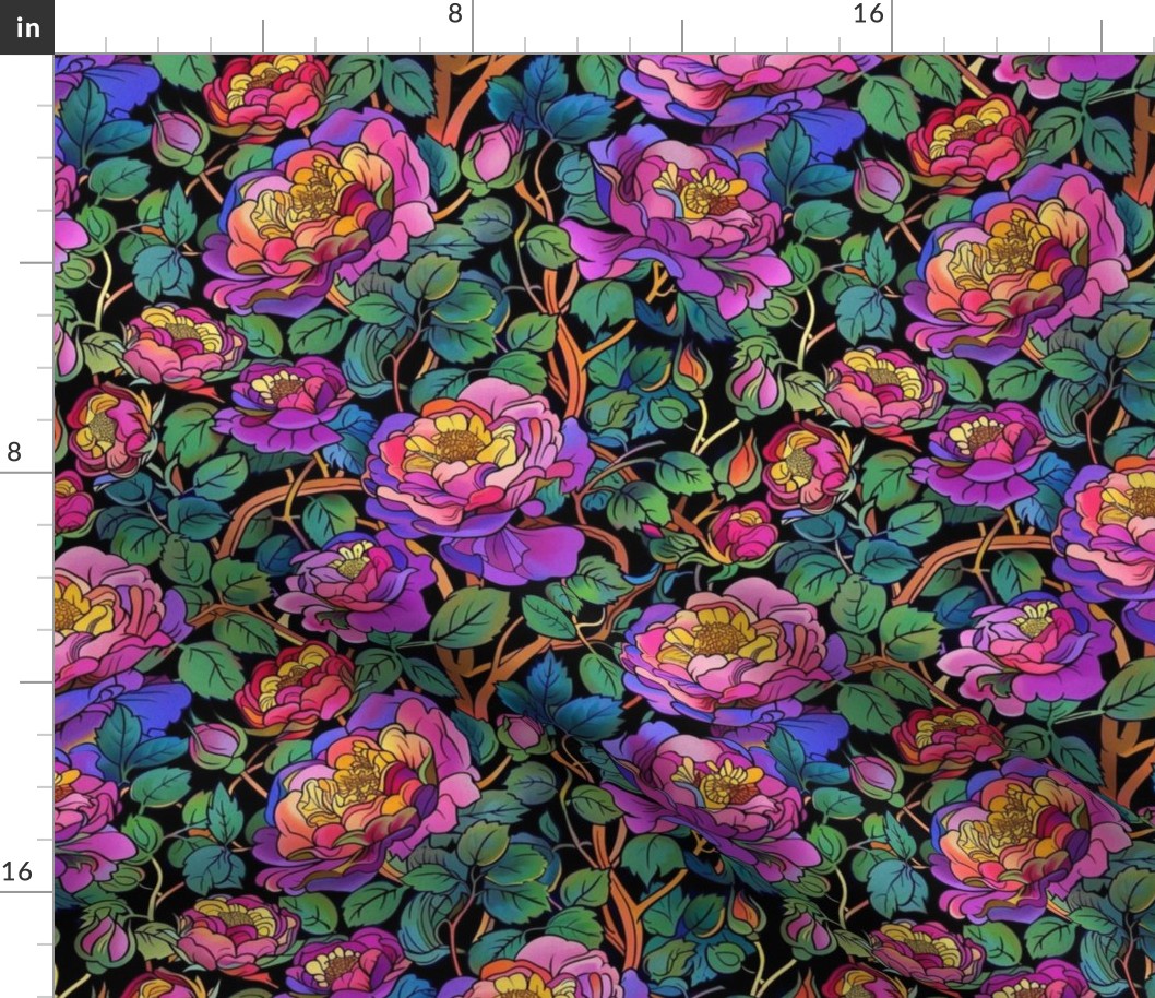 art nouveau purple roses inspired by william morris
