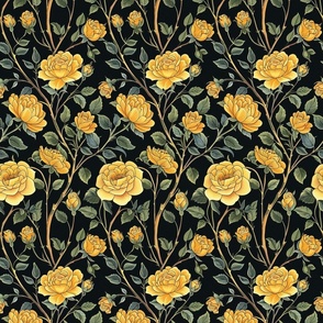 art nouveau yellow roses inspired by william morris