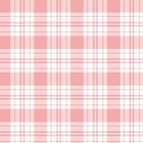 FS Salmon Pink and White Check Plaid 