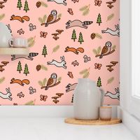 Woodland Critters - pink