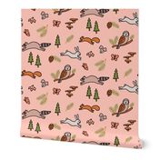 Woodland Critters - pink