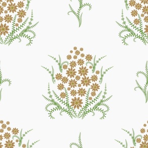 Art Nouveau Organic Vines and Geometric - Florals Rust and Green