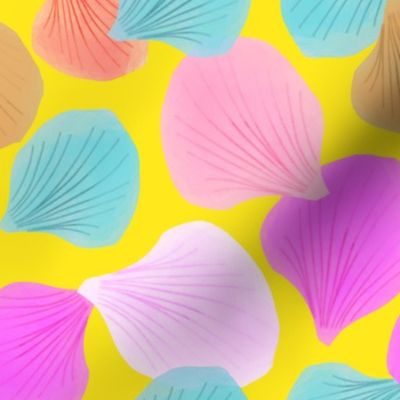 Cute Colorful Shellfish on Yellow Background - Medium Scale