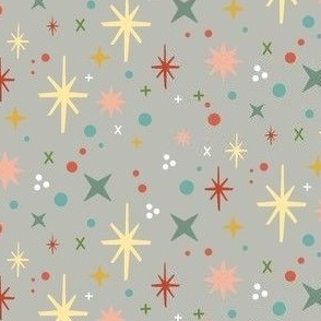 Party Time, Midmod Stars and Sparkles, Grey