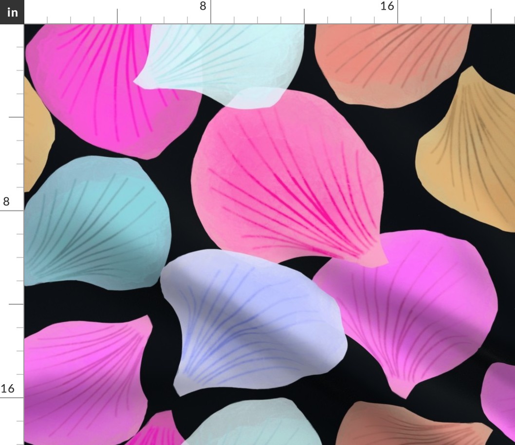 Cute Colorful Shellfish on Black Background - JUMBO Scale