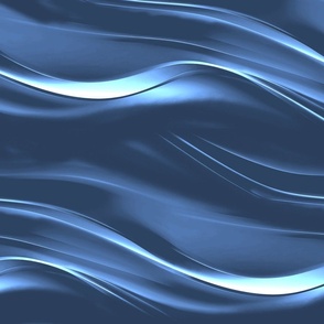 Soft liquid blue metal waves on shades of blue 