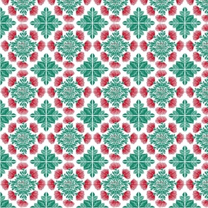 small- Holiday Red Lehua Quilt Block
