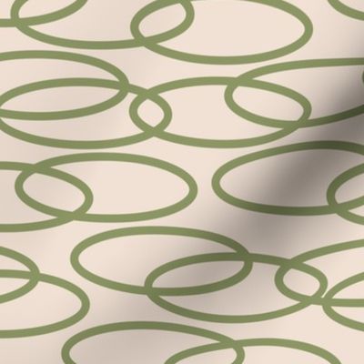 GREEN OVALS INTERLOCKED ABSTRACT