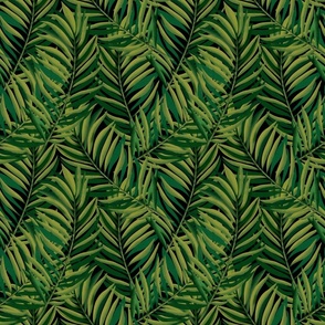 Black and Green Palm Leaves Aesthetic