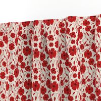 Red Vintage Poppys - medium scale