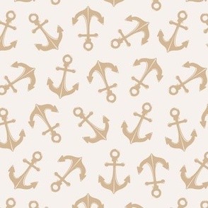 Beige boat anchors, nautical 