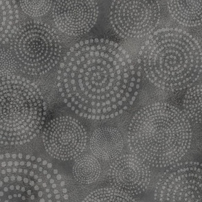 Soft Spirals Pattern On Deep Charcoal Gray Textured Brush Strokes 