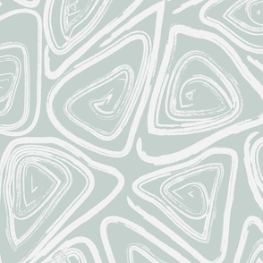 Big Monochrom Abstract Triangle Swirls Mint Pastels