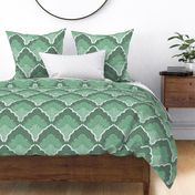 Art Deco Mosaic Scallop Dark Green (L)