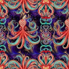 SMALL OCTOPUS TENTACLE 1 PSYCHEDELIC PURPLE GOLD FLWRHT