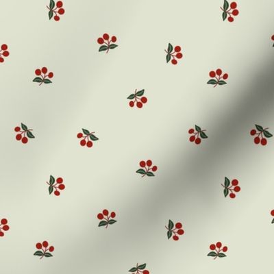 Christmas Berries in Green - MEDIUM 5x5