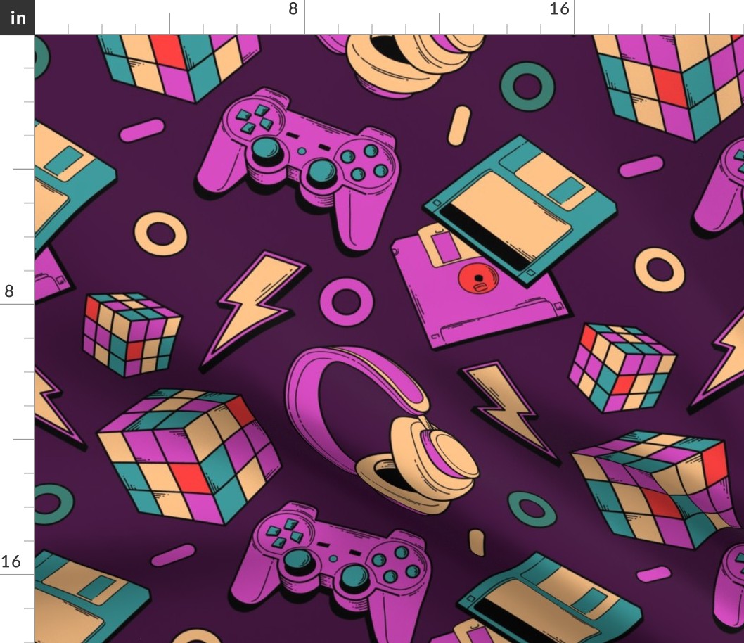 80s Objects Seamless Pattern - color 2