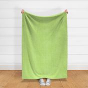 Gingham bright lime half inch vichy checks, plaid, traditional, cottagecore, country, white, chartreuse