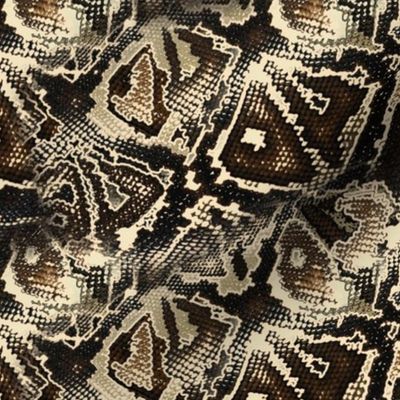 Snake skin. Beige, brown monochrome stylized snake skin pattern.