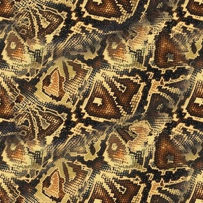 Snake skin. Yellow, brown monochrome stylized snake skin pattern.