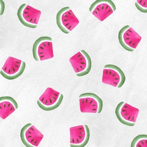 watermelon slices on textured white | food fabric | large