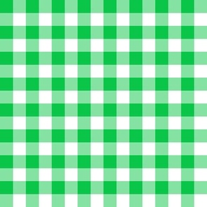 Gingham bright christmas green half inch vichy checks, plaid, cottagecore, traditional, country