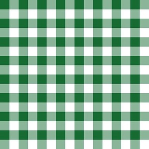 Gingham dark green half inch vichy checks, plaid, cottage core, traditional, country, white, forest, pine