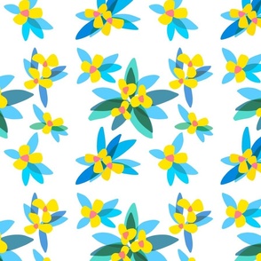 Plumeria | Frangipani | Yellow and Blue