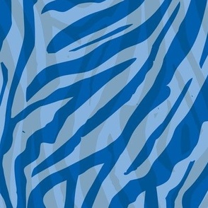 African Zebra Print Blue