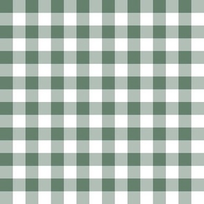Gingham olive green half inch vichy checks, plaid, cottagecore, country, traditional, white, army green