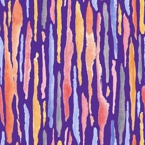 Watercolor Brushstrokes on Vibrant Purple